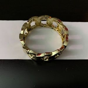 Gold Chain Link Cuff Bracelet
